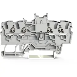 Double through terminal, spring-clamp connection, 0.25-2.5 mm², 2 pole, 18 A, 8 kV, gray, 2001-1441