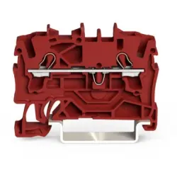 2-wire feed-through terminal, spring-clamp connection, 0.25-2.5 mm², 1 pole, 24 A, 8 kV, red, 2002-1203