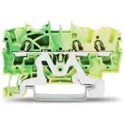 3-wire protective earth terminal, spring-clamp connection, 0.25-4.0 mm², 1 pole, 17 A, 8 kV, yellow/green, 2002-1307
