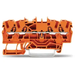 4-wire feed-through terminal, spring-clamp connection, 0.25-4.0 mm², 1 pole, 24 A, 8 kV, orange, 2002-1402