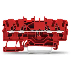 4-wire feed-through terminal, spring-clamp connection, 0.25-4.0 mm², 1 pole, 24 A, 8 kV, red, 2002-1403