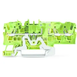 3-wire feed-through terminal, spring-clamp connection, 0.25-4.0 mm², 1 pole, 16 A, 6 kV, yellow/green, 2002-1707