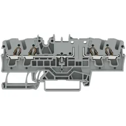 4-wire base terminal, spring-clamp connection, 0.25-4.0 mm², 1 pole, 16 A, 6 kV, gray, 2002-1861