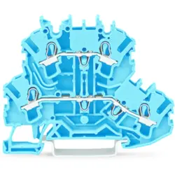 Feed-through/feed-through terminal block, spring-clamp connection, 0.25-4.0 mm², 2 pole, 24 A, 6 kV, blue, 2002-2204