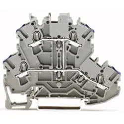 Double level terminal, spring-clamp connection, 0.25-4.0 mm², 2 pole, 24 A, 6 kV, gray, 2002-2208