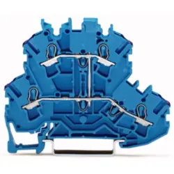 Double level terminal, spring-clamp connection, 0.25-4.0 mm², 2 pole, 24 A, 6 kV, blue, 2002-2209