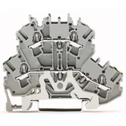 Double level terminal, spring-clamp connection, 0.25-4.0 mm², 2 pole, 24 A, 6 kV, gray, 2002-2227
