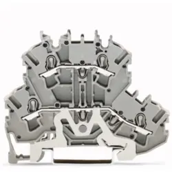 Double level terminal, spring-clamp connection, 0.25-4.0 mm², 2 pole, 24 A, 6 kV, gray, 2002-2228