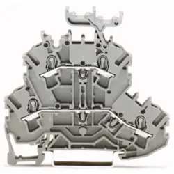 Feed-through/feed-through terminal block, spring-clamp connection, 0.25-4.0 mm², 2 pole, 24 A, 6 kV, gray, 2002-2231