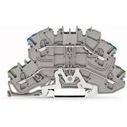 Protective conductor/feed-through terminal, spring-clamp connection, 0.25-4.0 mm², 2 pole, 24 A, 6 kV, gray, 2002-2647