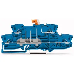 Double level disconnect terminal, spring-clamp connection, 0.25-4.0 mm², 4 pole, 16 A, 6 kV, blue, 2002-2974