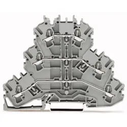 Feed-through/feed-through/feed-through terminal block, spring-clamp connection, 0.25-4.0 mm², 3 pole, 24 A, 6 kV, gray, 2002-3201