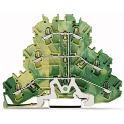6-wire protective earth terminal, spring-clamp connection, 0.25-4.0 mm², 1 pole, 24 A, 6 kV, yellow/green, 2002-3207