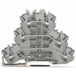 6-wire feed-through terminal, spring-clamp connection, 0.25-4.0 mm², 1 pole, 24 A, 6 kV, gray, 2002-3208
