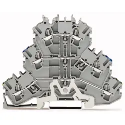 Protective conductor/feed-through/feed-through terminal block, spring-clamp connection, 0.25-4.0 mm², 6 pole, 24 A, 6 kV, gray, 2002-3217