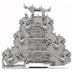 Feed-through/feed-through/feed-through terminal block, spring-clamp connection, 0.25-2.5 mm², 3 pole, 24 A, 6 kV, gray, 2002-3231