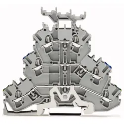 Protective conductor/feed-through/feed-through terminal block, spring-clamp connection, 0.25-4.0 mm², 3 pole, 24 A, 6 kV, gray, 2002-3247