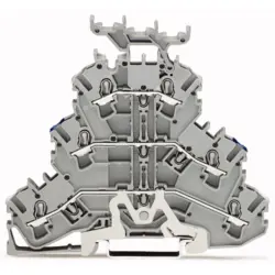Shield conductor/feed-through/feed-through terminal block, spring-clamp connection, 0.25-4.0 mm², 3 pole, 24 A, 6 kV, gray, 2002-3248