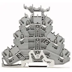 Shield conductor/feed-through/feed-through terminal block, spring-clamp connection, 0.25-4.0 mm², 3 pole, 24 A, 6 kV, gray, 2002-3258