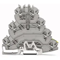 Four-level terminal block, spring-clamp connection, 0.25-4.0 mm², 4 pole, 20 A, 8 kV, gray, 2002-4127