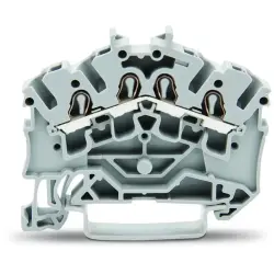 4-wire feed-through terminal, spring-clamp connection, 0.25-4.0 mm², 24 A, 8 kV, gray, 2002-6401