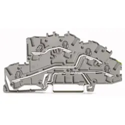 Installation terminal block, spring-clamp connection, 0.25-4.0 mm², 3 pole, 24 A, 4 kV, gray, 2003-7645