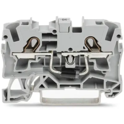 2 conductor component terminal with diode 1N5408, spring-clamp connection, 0.5-6.0 mm², 1 pole, 1.5 A, gray, 2004-1211/1000-400 - 1