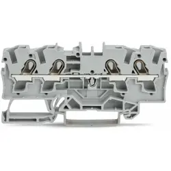 4-wire feed-through terminal, spring-clamp connection, 0.5-6.0 mm², 1 pole, 32 A, 8 kV, gray, 2004-1401