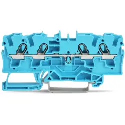 4-wire feed-through terminal, spring-clamp connection, 0.5-6.0 mm², 1 pole, 32 A, 8 kV, blue, 2004-1404