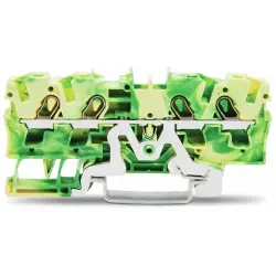 4-wire protective earth terminal, spring-clamp connection, 0.5-6.0 mm², 1 pole, 22 A, 8 kV, yellow/green, 2004-1407