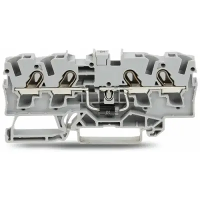 4 conductor component terminal with diode 1N5408, spring-clamp connection, 0.5-6.0 mm², 1 pole, 1.5 A, gray, 2004-1411/1000-400 - 1