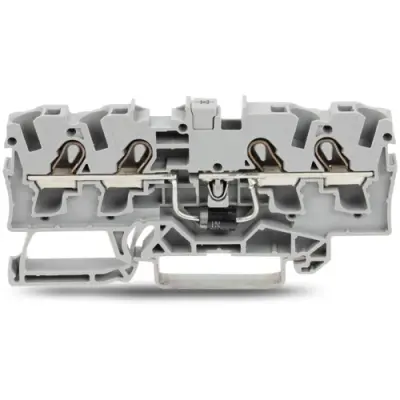 4 conductor component terminal with diode 1N5408, spring-clamp connection, 0.5-6.0 mm², 1 pole, 1.5 A, gray, 2004-1411/1000-401 - 1