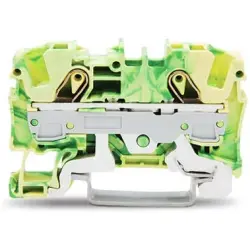 2-wire protective earth terminal, spring-clamp connection, 0.5-10 mm², 2 pole, 38 A, 8 kV, yellow/green, 2006-1207