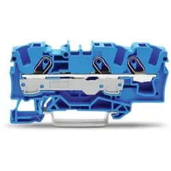 3-wire feed-through terminal, spring-clamp connection, 0.5-10 mm², 1 pole, 41 A, 8 kV, blue, 2006-1304