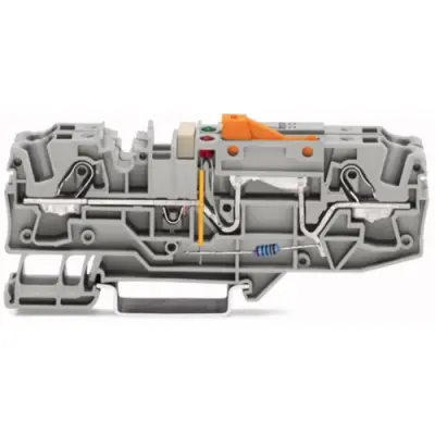 Earth conductor disconnect terminal, spring-clamp connection, 0.5-10 mm², 2 pole, 30 A, gray, 2006-1671/1000-850 - 1