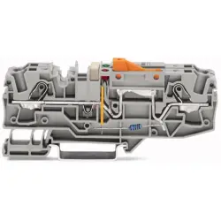 Earth conductor disconnect terminal, spring-clamp connection, 0.5-10 mm², 2 pole, 30 A, gray, 2006-1671/1000-851