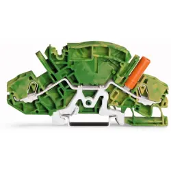 2-wire protective earth terminal, spring-clamp connection, 0.5-10 mm², 2 pole, yellow/green, 2007-8807