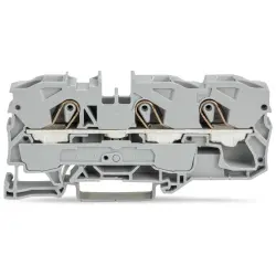 3-wire feed-through terminal, spring-clamp connection, 0.5-16 mm², 1 pole, 57 A, 8 kV, gray, 2010-1301