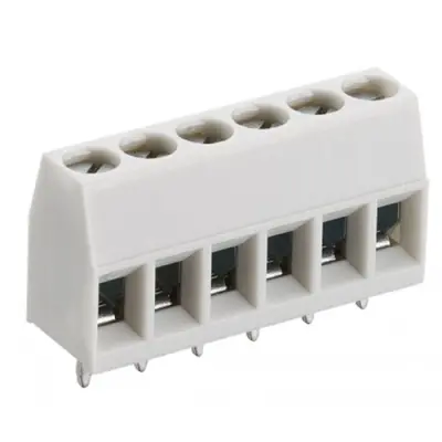 PCB terminal, 6 pole, pitch 5 mm, AWG 22-14, 15 A, screw connection, light gray, KRE 06 - 1