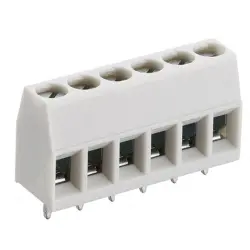 PCB terminal, 6 pole, pitch 5 mm, AWG 22-14, 15 A, screw connection, light gray, KRE 06