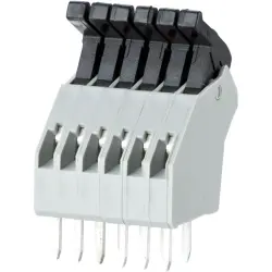 PCB terminal, 4 pole, pitch 2.5 mm, AWG 28-20, 8 A, spring-clamp connection, gray, AST0410404