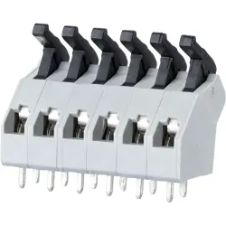 PCB terminal, 2 pole, pitch 5 mm, AWG 28-16, 12 A, spring-clamp connection, gray, AST0450204