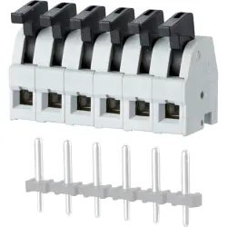 PCB terminal, 9 pole, pitch 5 mm, AWG 28-16, 8 A, spring-clamp connection, gray, ASP0250904