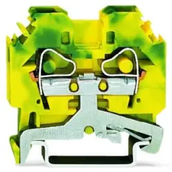 2-wire protective earth terminal, spring-clamp connection, 0.2-6.0 mm², 1 pole, 41 A, 8 kV, yellow/green, 282-107