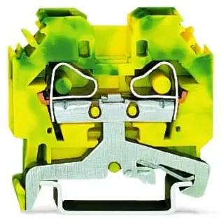 2-wire protective earth terminal, spring-clamp connection, 0.2-6.0 mm², 1 pole, 41 A, 8 kV, yellow/green, 282-107 - 1