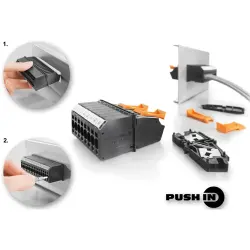 Feed through terminal, push-in connection, 0.5-4.0 mm², 1 pole, 32 A, 6 kV, black, 1288590000