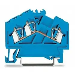 3-wire feed-through terminal, spring-clamp connection, 0.08-2.5 mm², 1 pole, 24 A, 8 kV, blue, 280-651