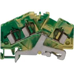 3-wire protective earth terminal, spring-clamp connection, 0.08-2.5 mm², 1 pole, 24 A, 8 kV, yellow/green, 280-637