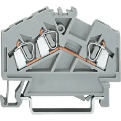 3-wire feed-through terminal, spring-clamp connection, 0.08-4.0 mm², 1 pole, 32 A, 8 kV, gray, 281-631