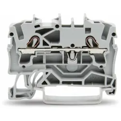 2-wire feed-through terminal, spring-clamp connection, 0.25-4.0 mm², 1 pole, 24 A, 8 kV, gray, 2002-1201